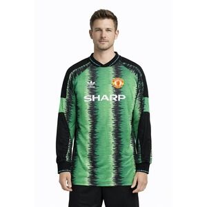 Adidas Manchester United Goalkeeper Jersey Green Black Sharp XL Long Sleeve Mens